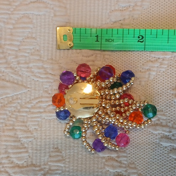 Vintage beaded clip on earrings colorful - Picture 10 of 10